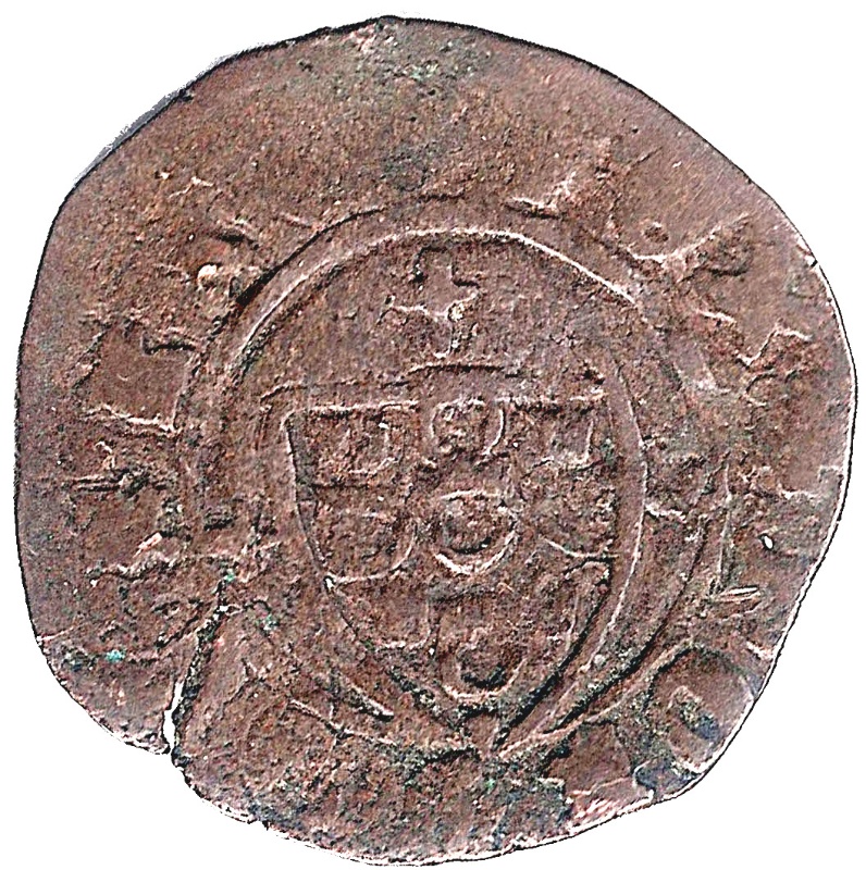 Moneda 1 Ceitil - Afonso V (Grupo 2 - Muro exterior alto con columnas y sin almenas) | 1449 - 1457 - Reverso Reverso de 1 Ceitil - Afonso V (Grupo 2 - Muro exterior alto con columnas y sin almenas)