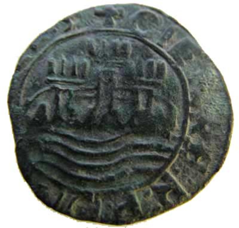 Moneda 1 Ceitil - João II (Grupo 4 - Muro exterior recto con almenas) | 1481 - 1495 - Anverso Anverso de 1 Ceitil - João II (Grupo 4 - Muro exterior recto con almenas)