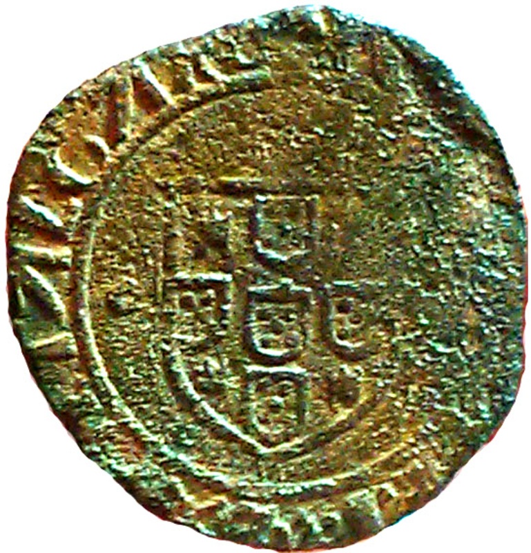 Moneda 1 Ceitil - João II (Grupo 5 - Muro exterior de dos cuerpos) | 1481 - 1495 - Reverso Reverso de 1 Ceitil - João II (Grupo 5 - Muro exterior de dos cuerpos)