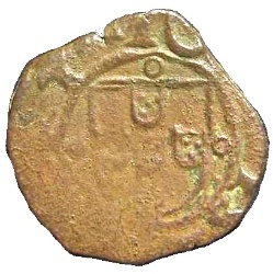 Reverso de 1 Ceitil - João III (Grupo 3 - Castillo sin muro)