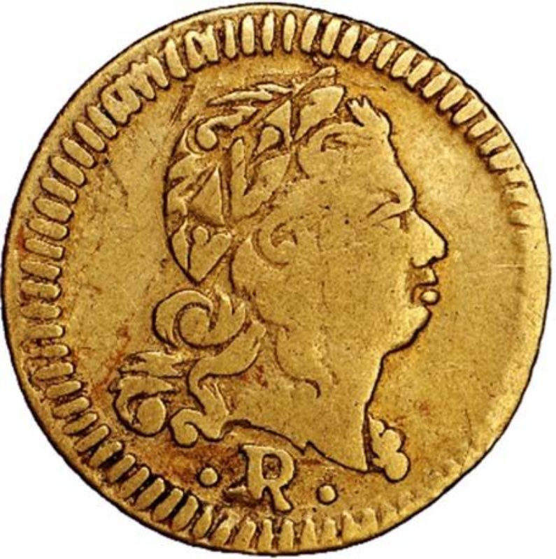 Moneda 1 Cruzadinho - João V | 1730 - 1734 - Anverso Anverso de 1 Cruzadinho - João V