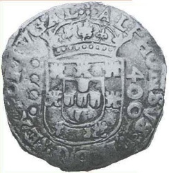 Anverso de 1 Cruzado - Afonso VI (ceca de Lisboa)