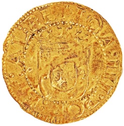 Anverso de 1 Cruzado Calvario "Círculo nacarado en anverso". - João III (2º tipo, Lisboa)