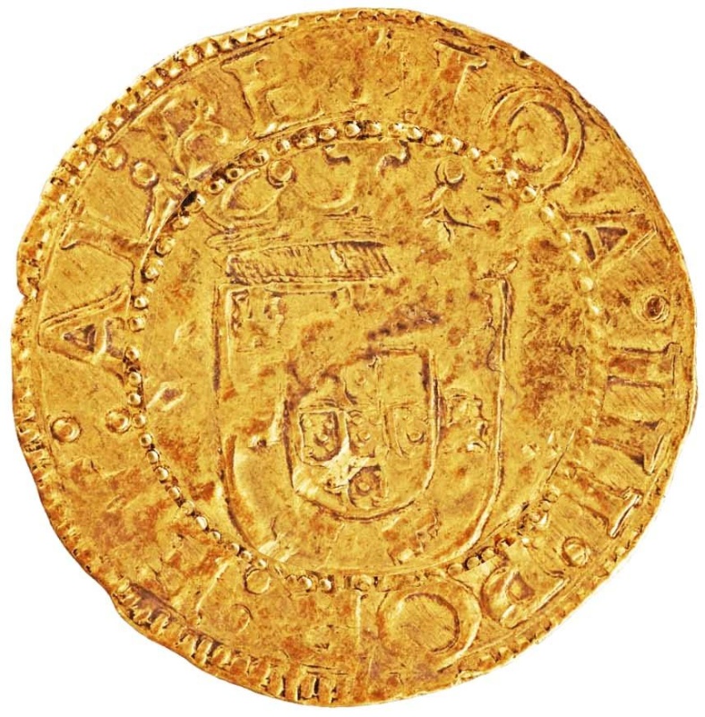 Anverso de 1 Cruzado Calvario "Círculo nacarado en anverso". - João III (2º tipo, Lisboa)