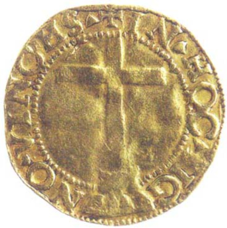 Moneda 1 Cruzado Calvario - João III (2º tipo, Lisboa) | 1538 - 1557 - Reverso Reverso de 1 Cruzado Calvario - João III (2º tipo, Lisboa)
