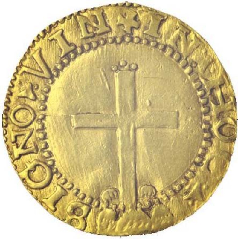 Moneda 1 Cruzado Calvario " R-L" - João III (1er tipo, nuevo) | 1538 - 1557 - Reverso Reverso de 1 Cruzado Calvario " R-L" - João III (1er tipo, nuevo)