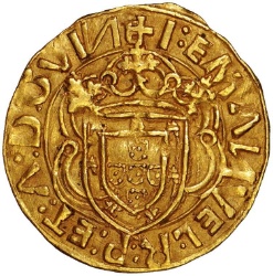 Anverso de 1 Cruzado - Manuel I (ceca de Lisboa) 10o tipo