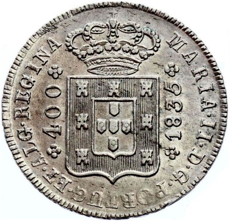 Moneda 1 Cruzado - María II | 1833 - 1837 - Anverso Anverso de 1 Cruzado - María II