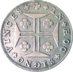 Reverso de 1 Cruzado Novo - João Príncipe Regente (1er Tipo)