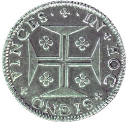 Reverso de 1 Cruzado Novo - Pedro II (ceca de Lisboa)