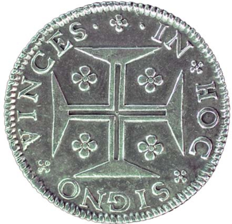 Reverso de 1 Cruzado Novo - Pedro II (ceca de Lisboa)