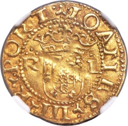 Anverso de 1 Cruzado "R-L, 7 castillos" - João III (3er tipo, Lisboa)