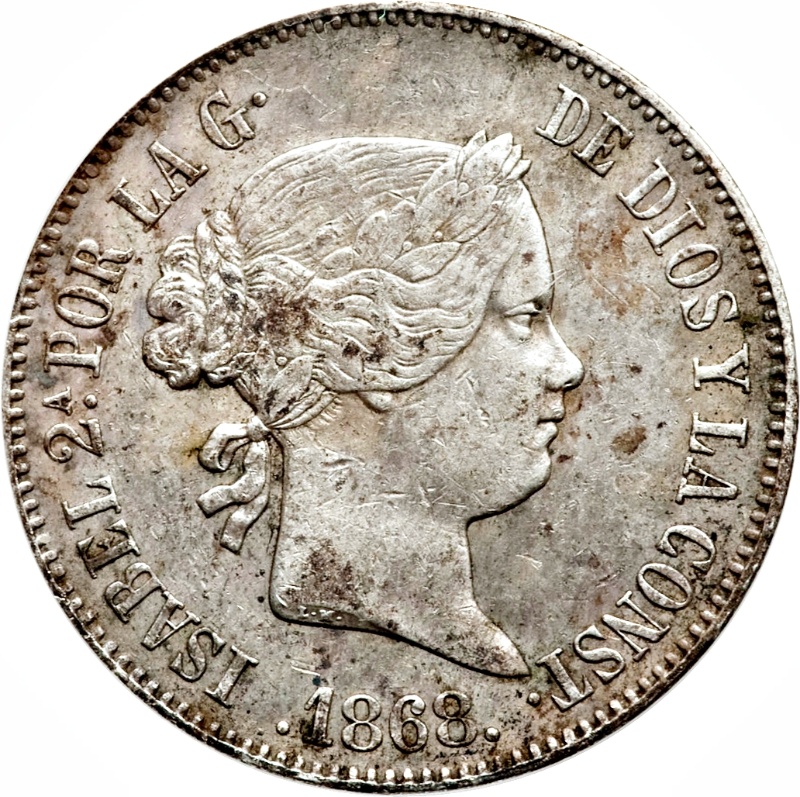 Anverso de 1 Escudo - Isabel II