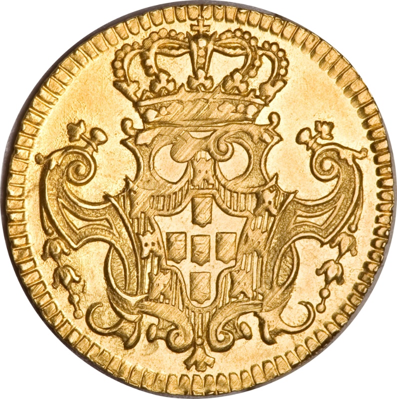 Reverso de 1 Escudo - João V (cecas de Lisboa, Bahía, Río y Minas)