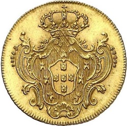 Reverso de 1 Escudo - María I y Pedro III (cecas de Lisboa y Bahía)