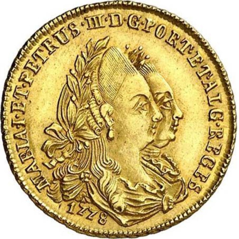 Moneda 1 Escudo - María I y Pedro III (cecas de Lisboa y Bahía) | 1777 - 1785 - Anverso Anverso de 1 Escudo - María I y Pedro III (cecas de Lisboa y Bahía)