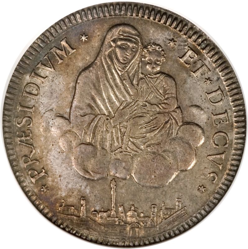 Reverso de 1 Escudo (Moneda revolucionaria Tipo I - sin árbol)