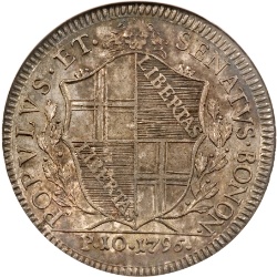 Anverso de 1 Escudo (Moneda revolucionaria Tipo I - sin árbol)