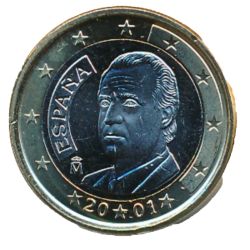 Anverso de 1 Euro - Juan Carlos I (1er tipo - 1er mapa)