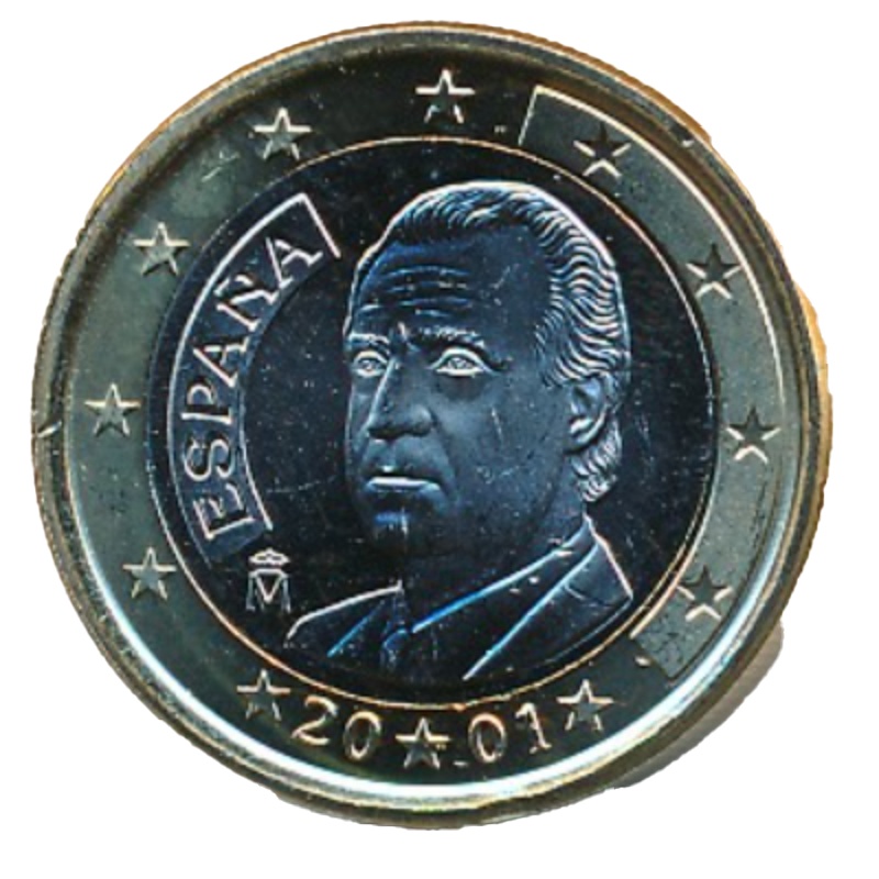 Anverso de 1 Euro - Juan Carlos I (1er tipo - 1er mapa)
