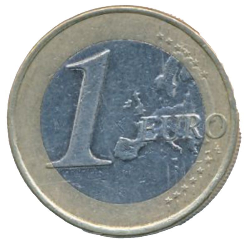 Reverso de 1 Euro - Juan Carlos I (1er tipo - 2º mapa)