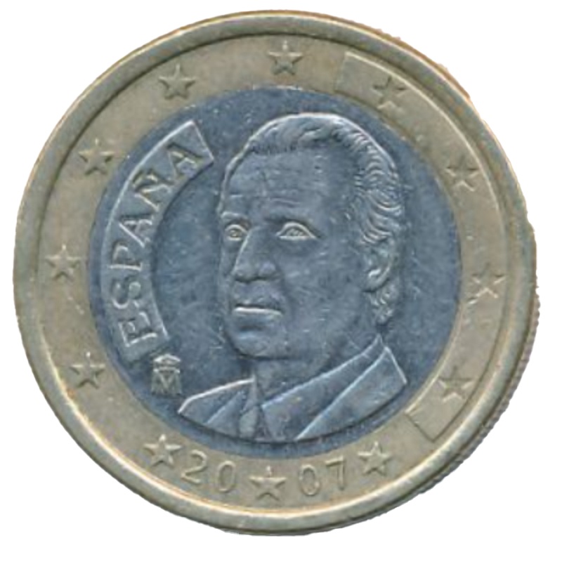 Anverso de 1 Euro - Juan Carlos I (1er tipo - 2º mapa)