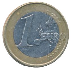 Reverso de 1 Euro - Juan Carlos I (2º tipo - 2º mapa)