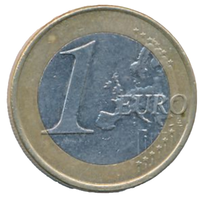 Reverso de 1 Euro - Juan Carlos I (2º tipo - 2º mapa)