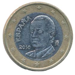 Anverso de 1 Euro - Juan Carlos I (2º tipo - 2º mapa)