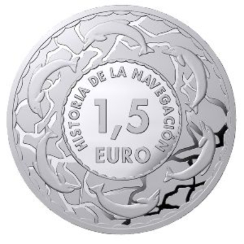 Moneda 1 ½ Euro (y medio) (Galera Española siglo XVII) | 2019 - Reverso Reverso de 1 ½ Euro (y medio) (Galera Española siglo XVII)
