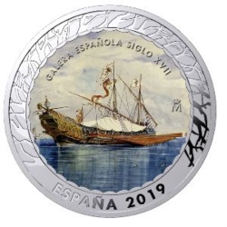 Anverso de 1 ½ Euro (y medio) (Galera Española siglo XVII)