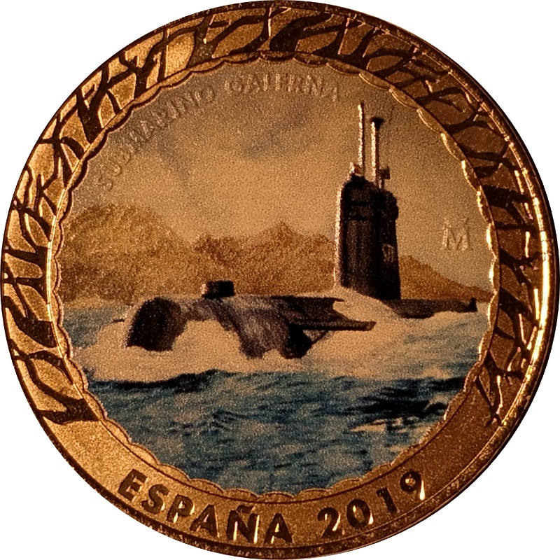 Anverso de 1 ½ Euro (y medio) (Submarino Galerna)