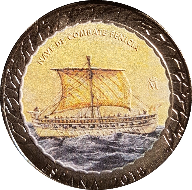 Anverso de 1 ½ Euro (y medio) (barco de combate fenicio)