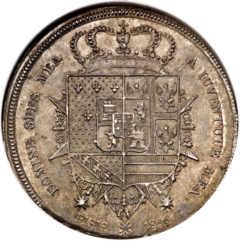 Reverso de 1 Francescone - Carlos II de Parma