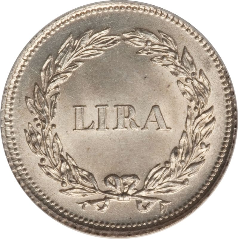 Reverso de 1 Lira - Carlo Ludovico I