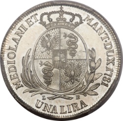 Reverso de 1 Lira - Joseph II