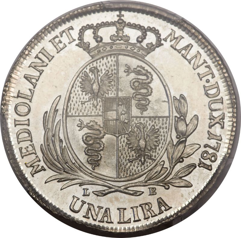 Reverso de 1 Lira - Joseph II