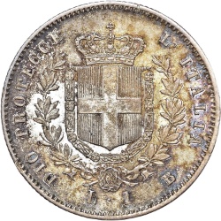 Reverso de 1 Lira - Vittorio Emanuele II (Bologna)
