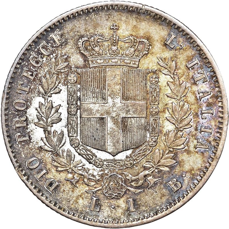 Reverso de 1 Lira - Vittorio Emanuele II (Bologna)