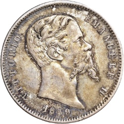 Anverso de 1 Lira - Vittorio Emanuele II (Bologna)