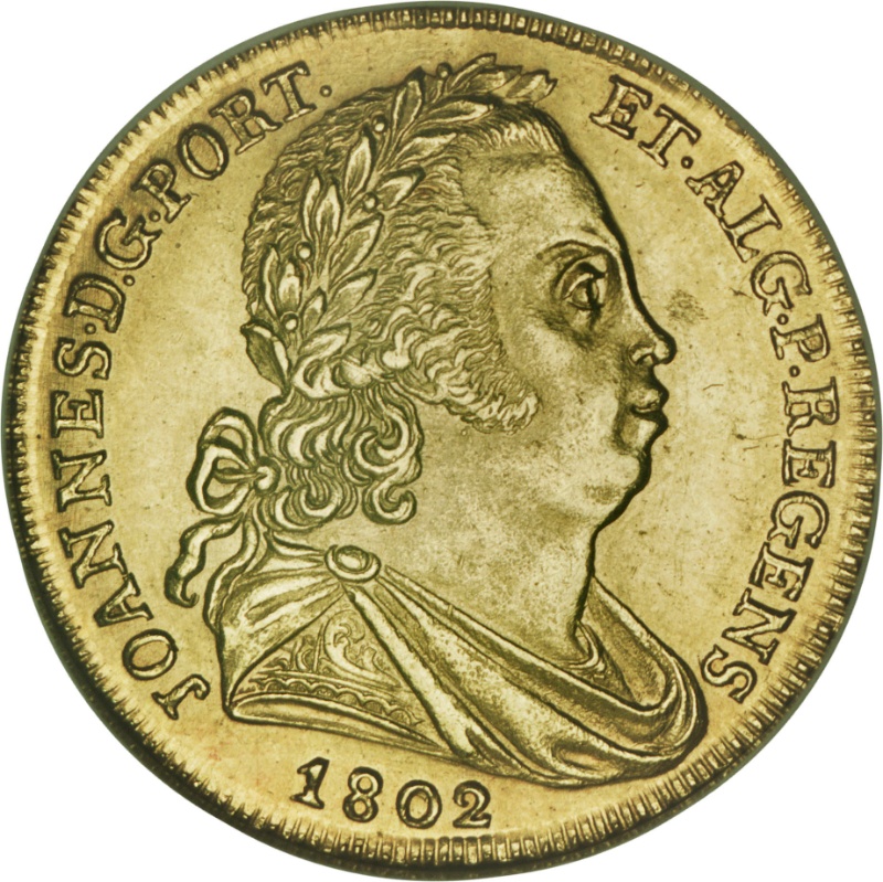 Moneda 1 Peça - João Príncipe Regente (ceca de Lisboa) | 1802 - Anverso Anverso de 1 Peça - João Príncipe Regente (ceca de Lisboa)