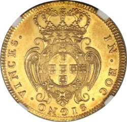 Reverso de 1 Peça - João V (L - Ceca de Lisboa)