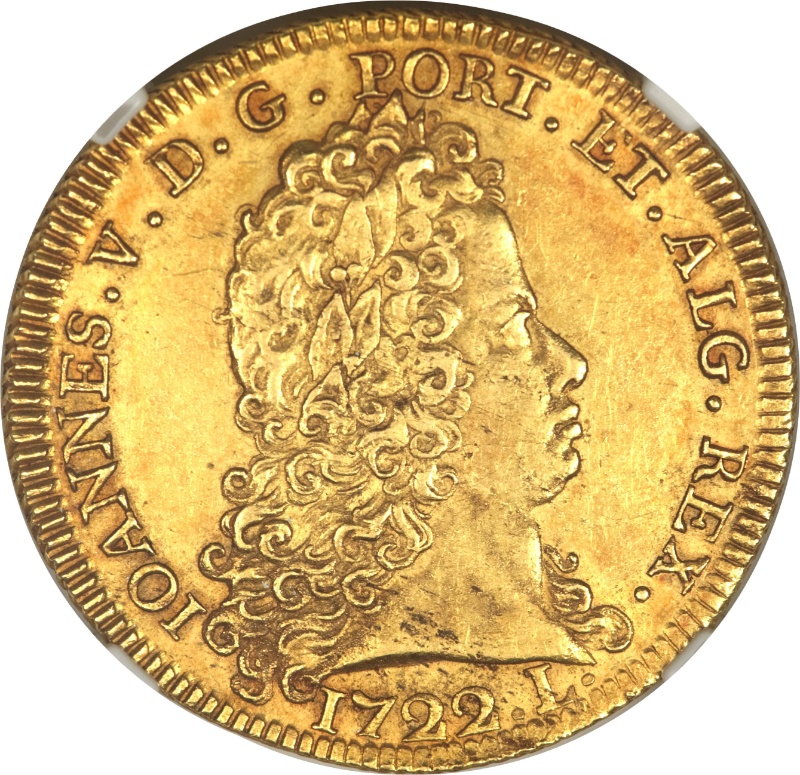Moneda 1 Peça - João V (L - Ceca de Lisboa) | 1722 - Anverso Anverso de 1 Peça - João V (L - Ceca de Lisboa)