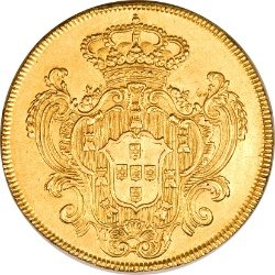 Reverso de 1 Peça - Maria I (Peluquería - Cecas de Lisboa, Bahía y Río)