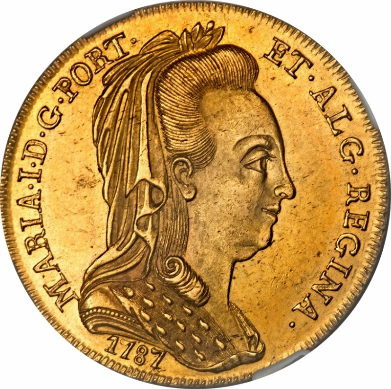 Moneda 1 Peça - Maria I (Velo de viuda - Cecas de Lisboa, Bahía y Río) | 1786 - 1790 - Anverso Anverso de 1 Peça - Maria I (Velo de viuda - Cecas de Lisboa, Bahía y Río)