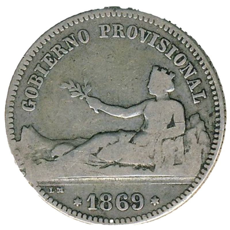 Reverso de 1 Peseta - Gobierno provisional