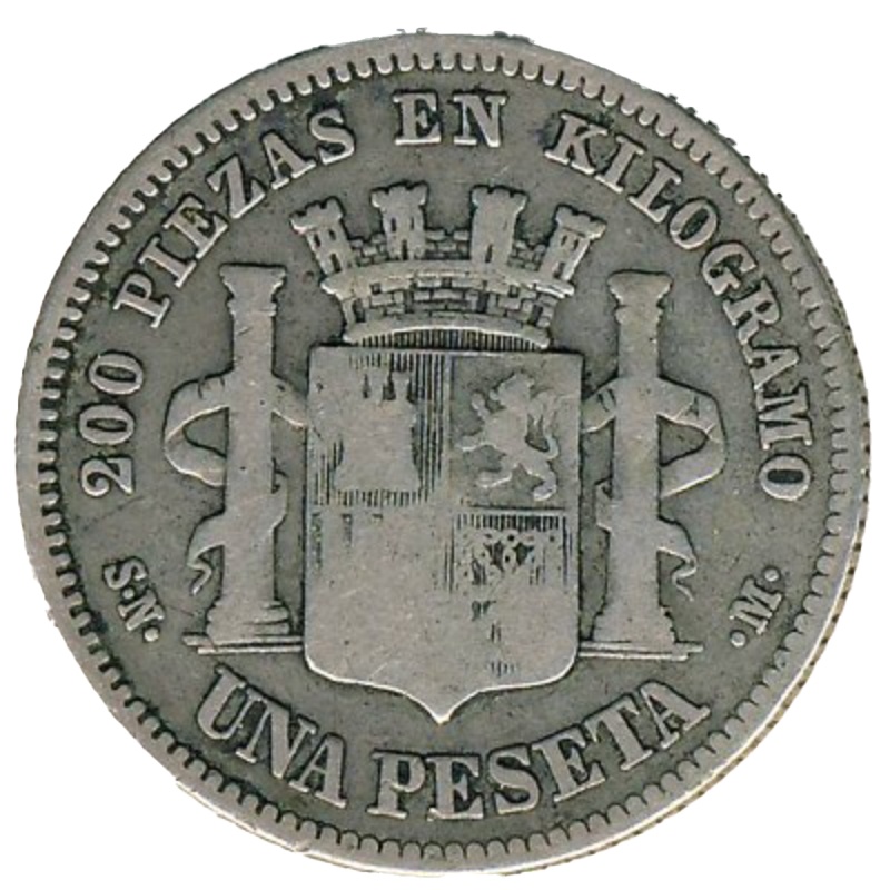 Anverso de 1 Peseta - Gobierno provisional