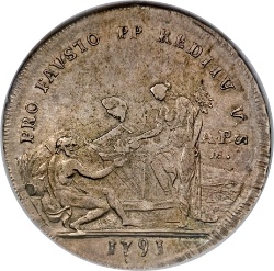 Reverso de 1 Piastra - Ferdinando IV (Regreso del Rey y la Reina de Austria)
