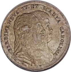 Anverso de 1 Piastra - Ferdinando IV (Regreso del Rey y la Reina de Austria)