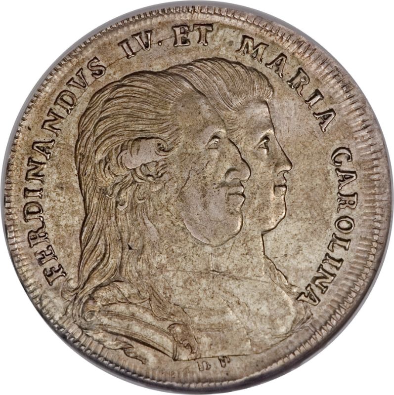 Anverso de 1 Piastra - Ferdinando IV (Regreso del Rey y la Reina de Austria)